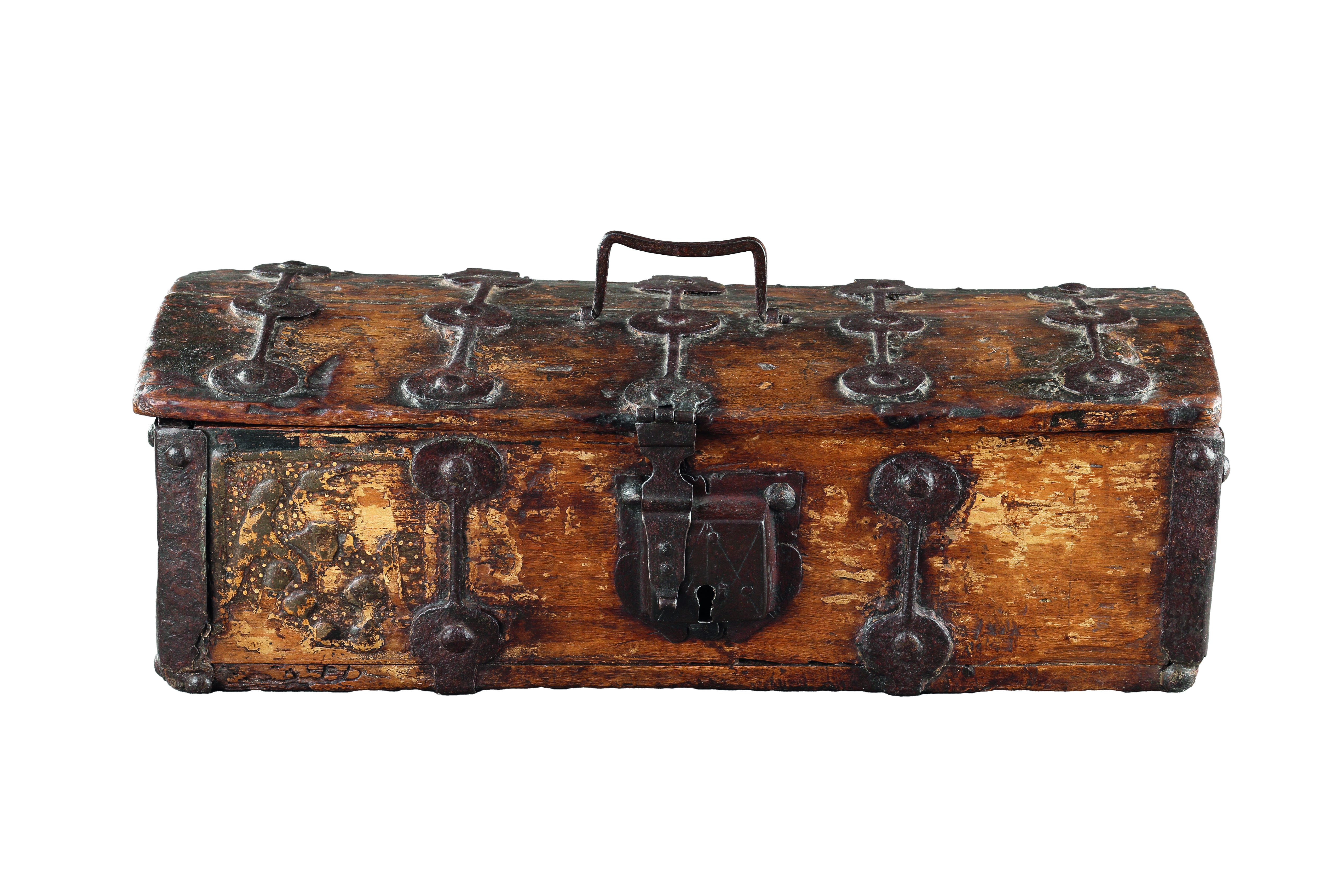 A Rare Carved and Metal Mounted Casket with Remnants of ‘Pastiglia’